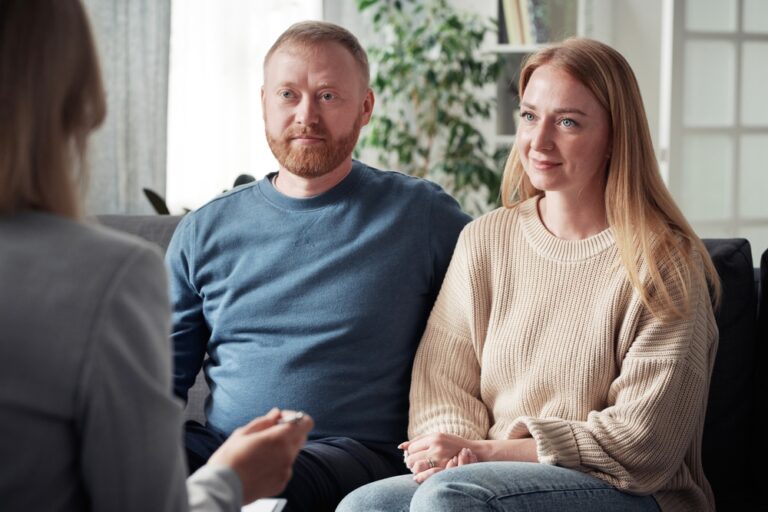 prospective foster parents being interviewed by agency representative